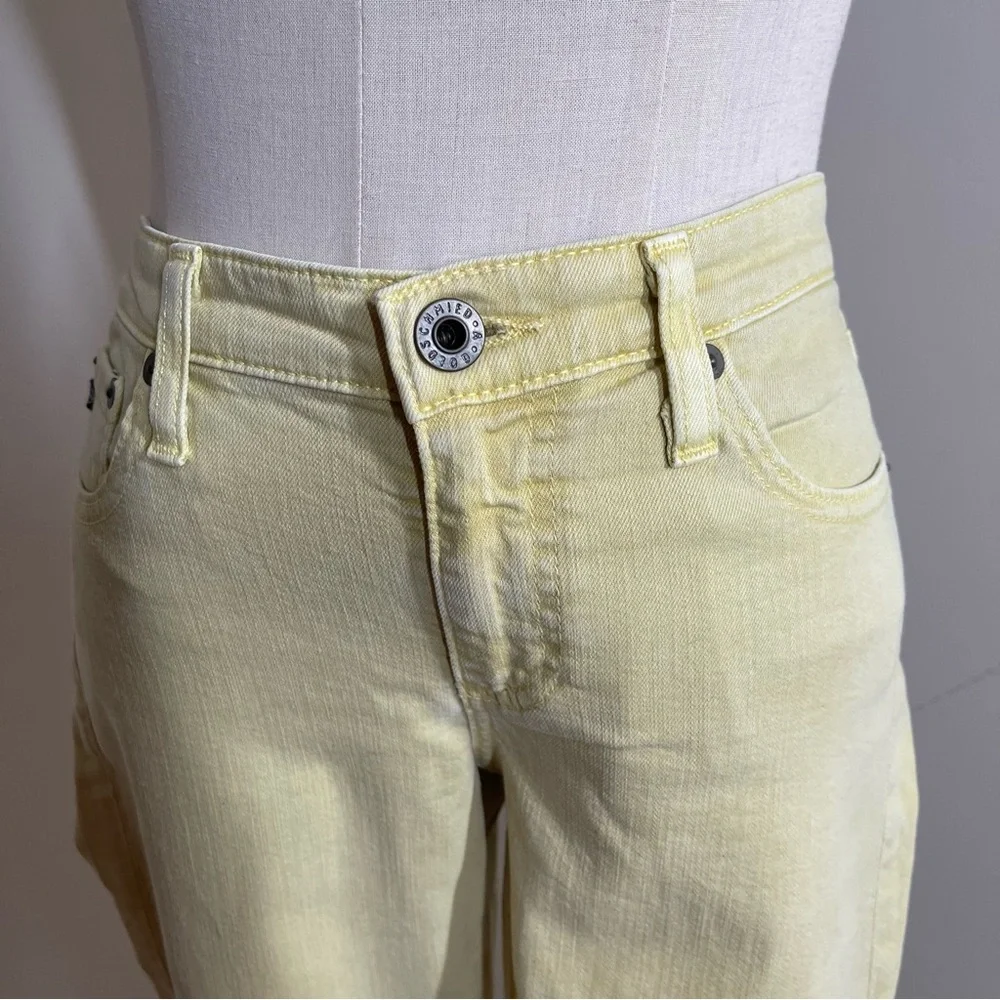 Adriano Goldschmidt AG The Stevie Ankle - Size 27R -Yellow Slim Straight Jeans
